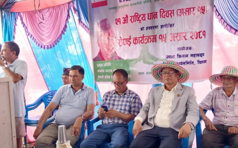 भरतपुरमा किसान महासंघको रोपाईँ विशेष कार्यक्रम