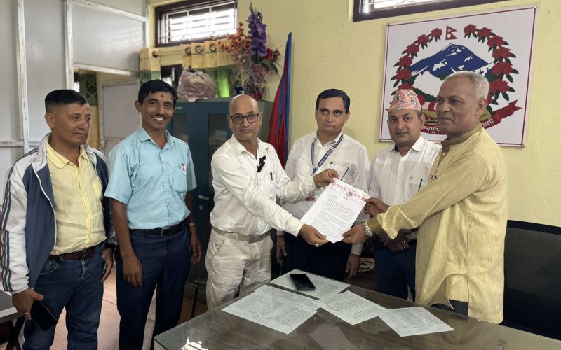 राष्ट्रिय शिक्षक संगठनद्वारा रत्ननगर नगरपालिकालाई ध्यानर्कषण पत्र