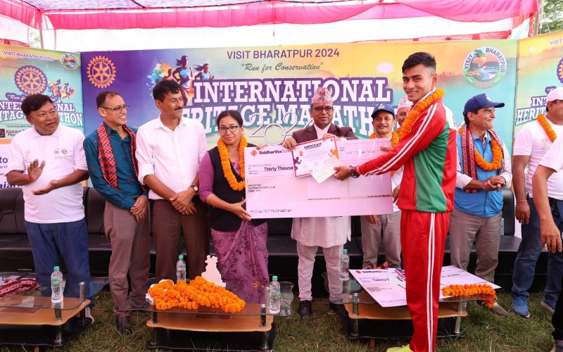 चितवनमा भएको म्याराथन प्रतियोगितामा आर्मीका सञ्जय प्रथम