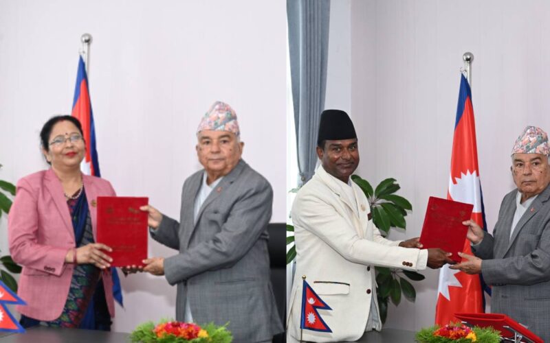 राष्ट्रपति पौडेलसमक्ष राष्ट्रिय महिला आयोग र मधेसी आयोगद्वारा प्रतिवेदन पेश