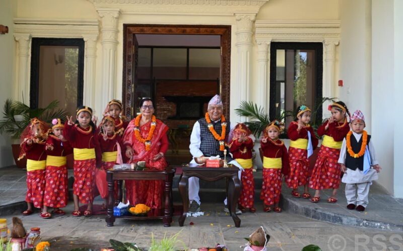 राष्ट्रपतिद्वारा कन्या पूजा
