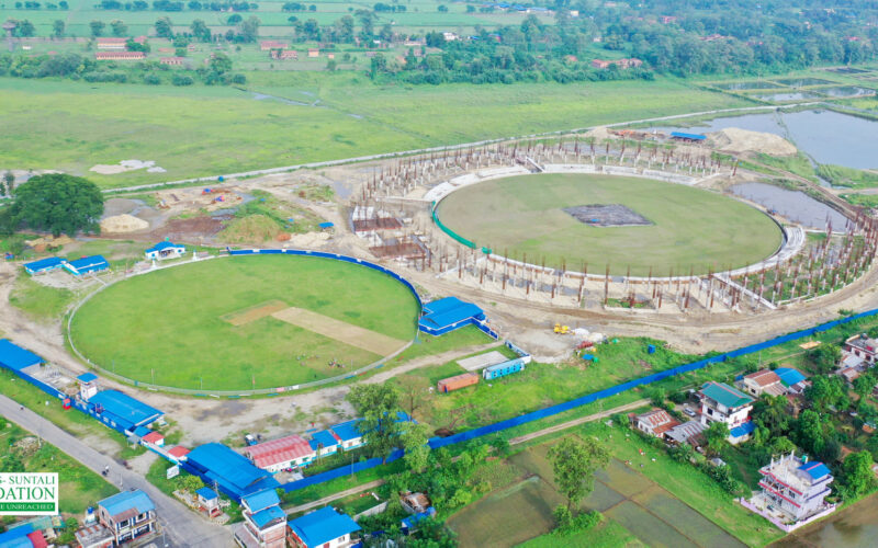 गौतमबुद्ध अन्तरराष्ट्रिय क्रिकेट रङ्गशालाको काम ४० प्रतिशत