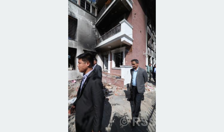गृहमन्त्रीद्वारा पूर्वराष्ट्रपति भण्डारीको घर अवलोकन
