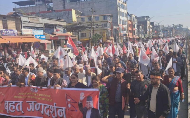 संसद् पुनर्स्थापनाको पक्षमा एमालेको प्रदर्शन
