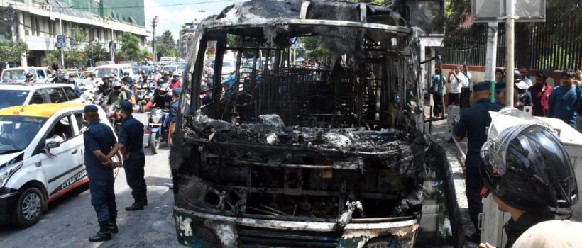 burnt bus