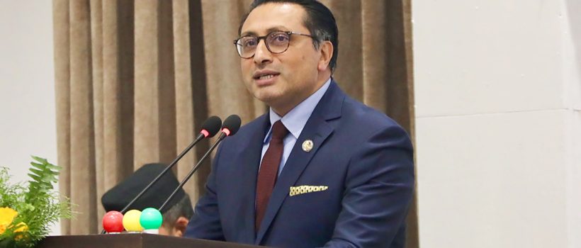 Finance Minister Dr Swarnim Wagle speaks in the House of Representatives (HoR) while responding to lawmakers' questions on the priorities and principles of the Appropriation Bill for the upcoming fiscal year at Singha Durbar, Kathmandu, on May 19, 2026. Photo: RSS